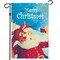 G128 - Christmas Garden Flag, Christmas and Winter Themed Decorations - Santa and Reindeer with Merry Christmas Quote, | 12x18 Inch | Printed 150D Polyester - Rustic Holiday Seasonal Outdoor Flag